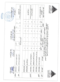 الجدول الدراسى لبرنامج البكالوريوس فى علوم التمريض ( التخصصى ) المستوى الثانى الفصل الدراسى الاول للعام الجامعى 2026/2027