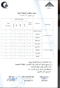 جدول تخلفات الفرقه الرابعه دور سبتمبر 2023/2024