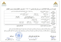 الجدول الدرااسى للفرقة الثالثة  فصل دراسى ثانى للعام الجامعى 2025/2026 ( تمريض الاطفال )  ( معامل تمريض الاطفال )