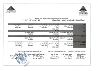 الجدول الدراسى لبرنامج بكالوريوس المكثف الدفعة السادسة الفصل الدراسى السادس للعام الجامعى 2025/2026