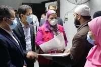 وزيرة التضامن الاجتماعي تتفقد حالة مصابى قطار طوخ بمستشفى بنها الجامعى