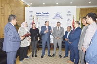 رئيس جامعة بنها يكرم المتميزين من افراد الامن الاداري