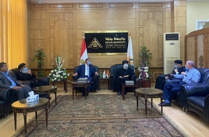 رئيس جامعة بنها يستقبل وفدا من الكنيسة القبطية الأرثوذكسية