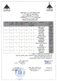 جدول الامتحانات التحريرى لبرنامج المكثف للدفعه الثامنه دور سبتمبر 2025 الفصل الدراسى الثالث ( الصيفى ) للعام الجامعى 2025/2026 لائحه جديده