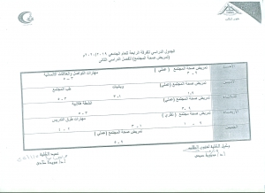 جدول الفرقه الرابعه ( تمريض صحة المجتمع ) الفصل الدراسى الثانى